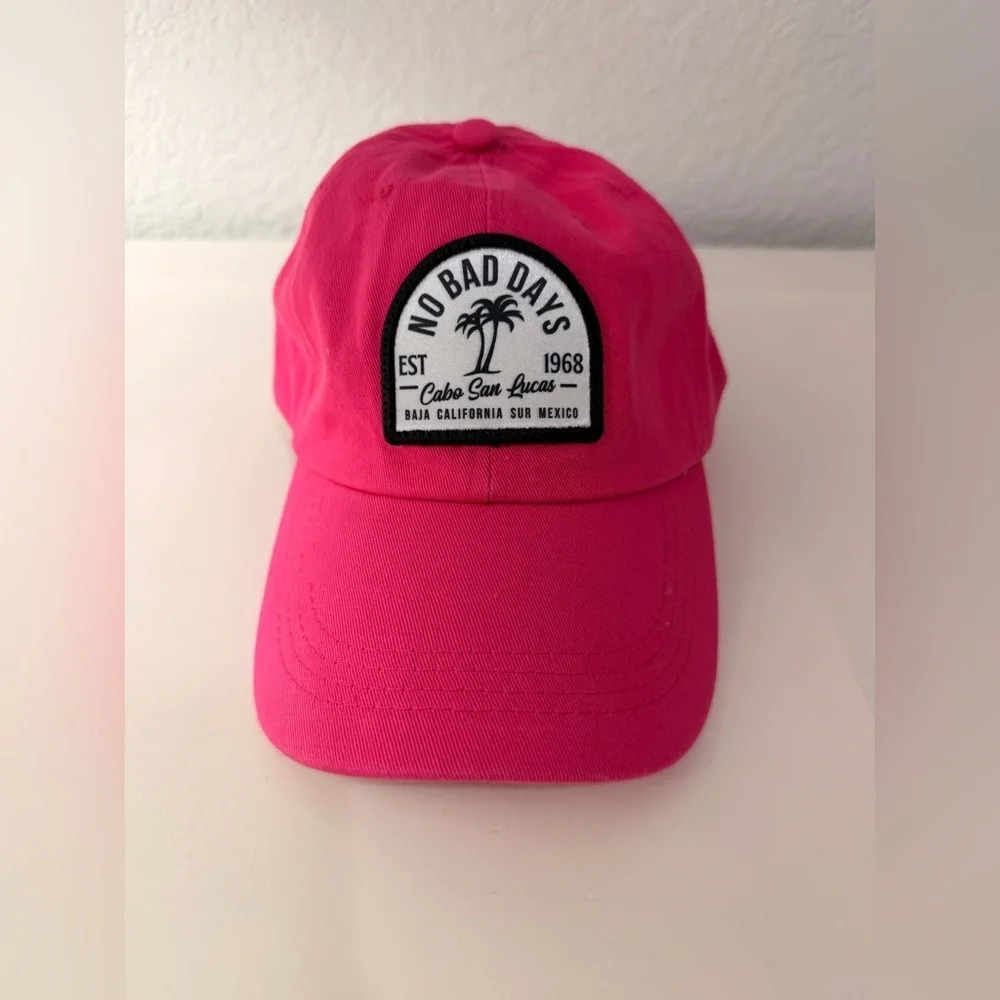 Bright Pink Cabo San Lucas Patch Cap Women’s Y2K Coastal